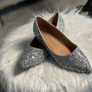 Yoki Glittering Silver Women's Flats